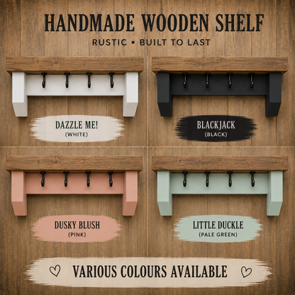 Gaming Shelf with Headphone Hooks – Handmade Wooden Console & Controller Storage Shelf