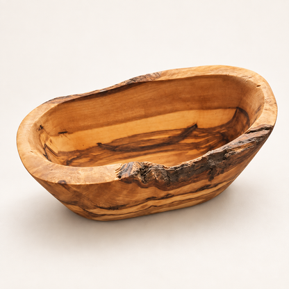 Rustic Olive Wood Snack Bowl – Natural Live Edge