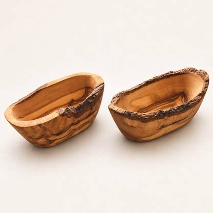 Rustic Olive Wood Snack Bowl – Natural Live Edge