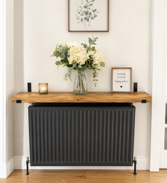 Rustic Radiator Shelf | Solid Wood Floating Shelf | Modern Radiator Cover Top | Hallway, Living Room & Bedroom Shelf