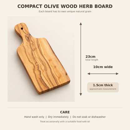 Olive Wood Kitchen Gift Set – Bowl, Herb Board, Spoon & Spatula