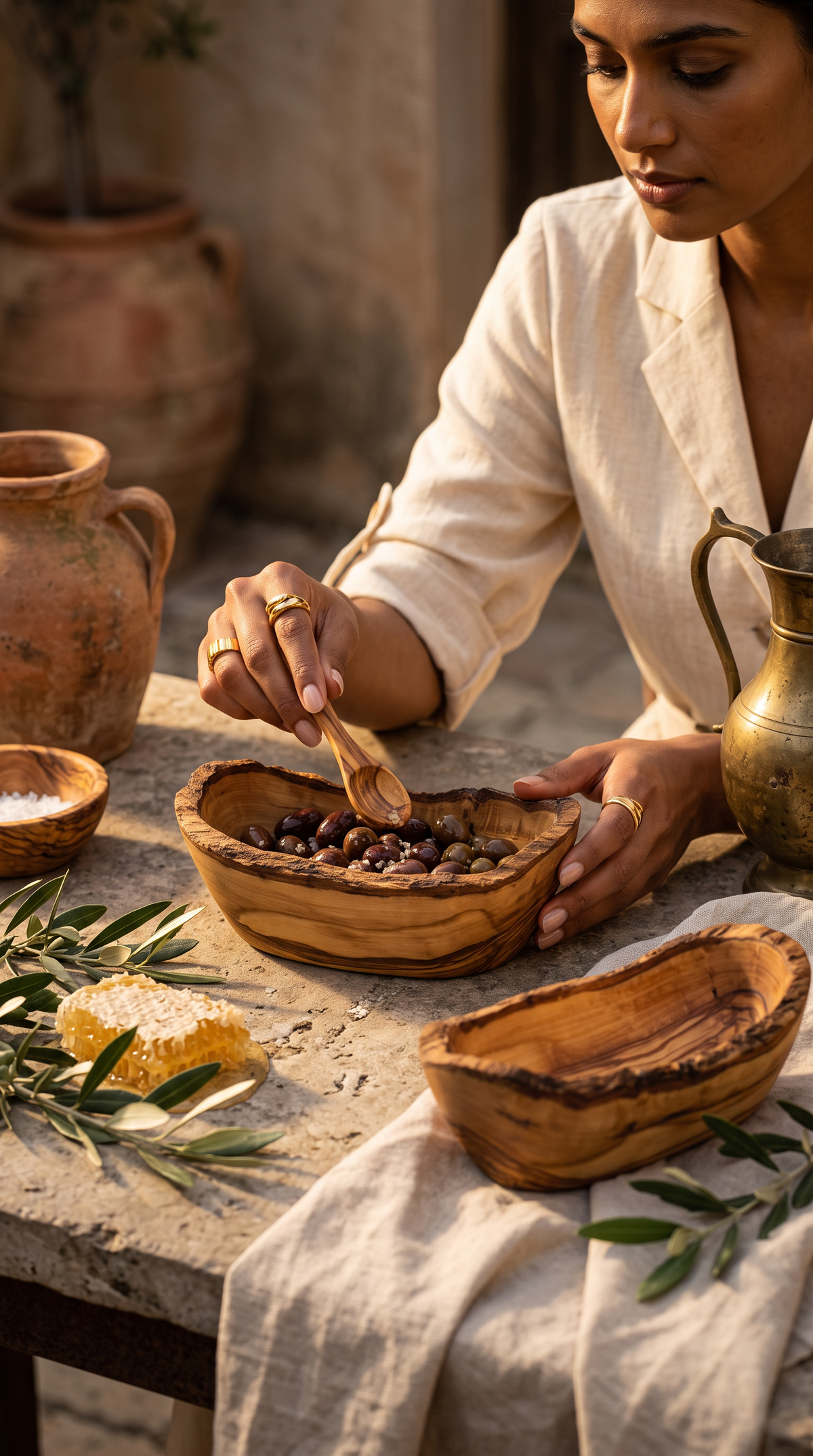 Rustic Olive Wood Snack Bowl – Natural Live Edge