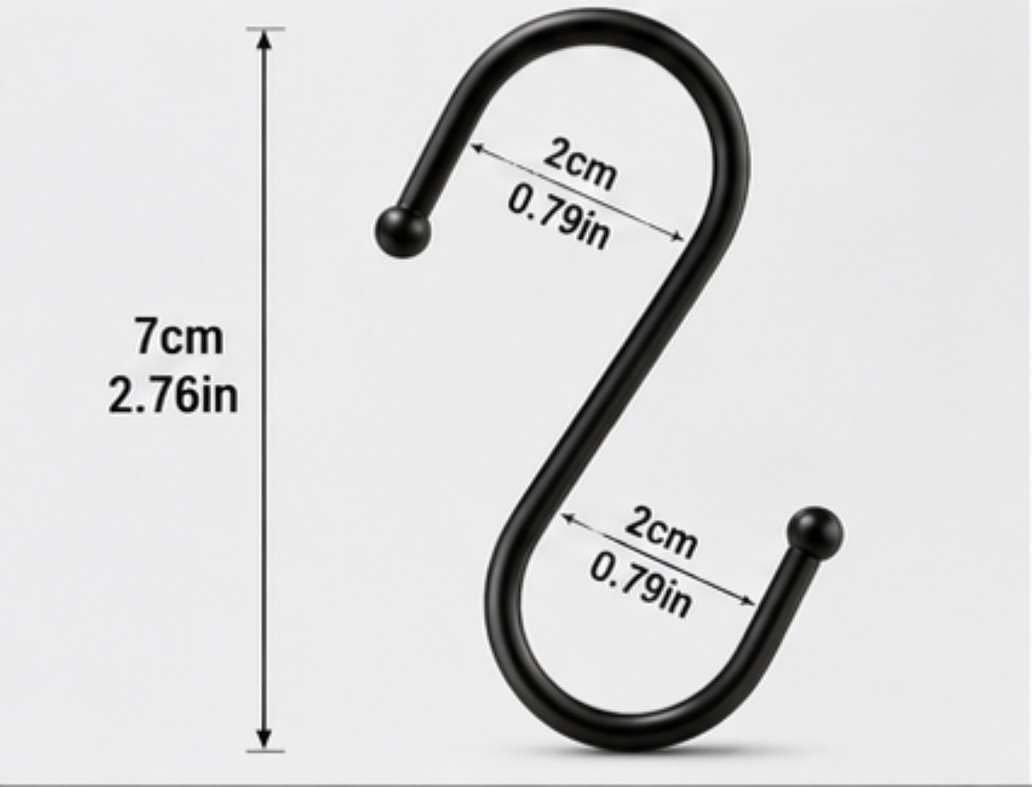 5 Pack Stainless Steel or Black S Hooks | Heavy Duty Hanging Hooks for Kitchen, Wardrobe, Garage & Bathroom